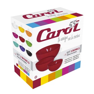imagen de Set de 3 bowls color Rojo Carol (3440)