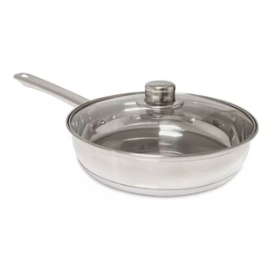 imagen de Sarten Con Tapa Gourmet Plus 24 Cm Acero Inox Triple Fondo Color Gris