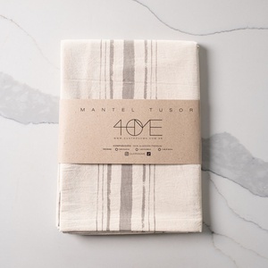 imagen de Mantel Cuatro Home Tusor Rayado 2,5 Mts Gris