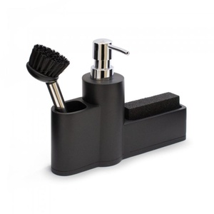imagen de Dispenser Foggia Negro Con Porta Esponja Y Cepillo